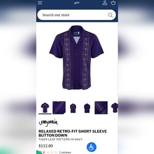 J. Garcia Navy Short Sleeve Button Down Shirt